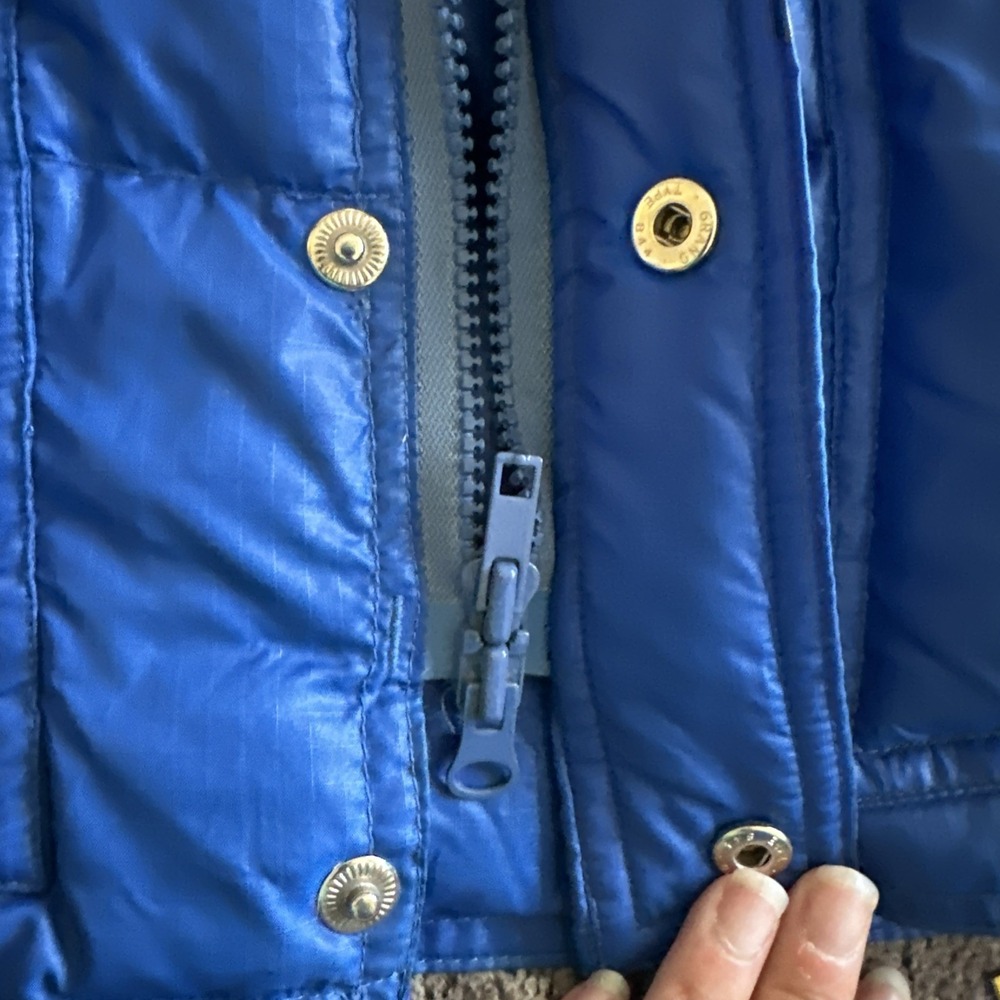 Vintage Packable Quilted Goose Down Men's Jacket Blue Outdoors Snow Small - Picture 15 of 16